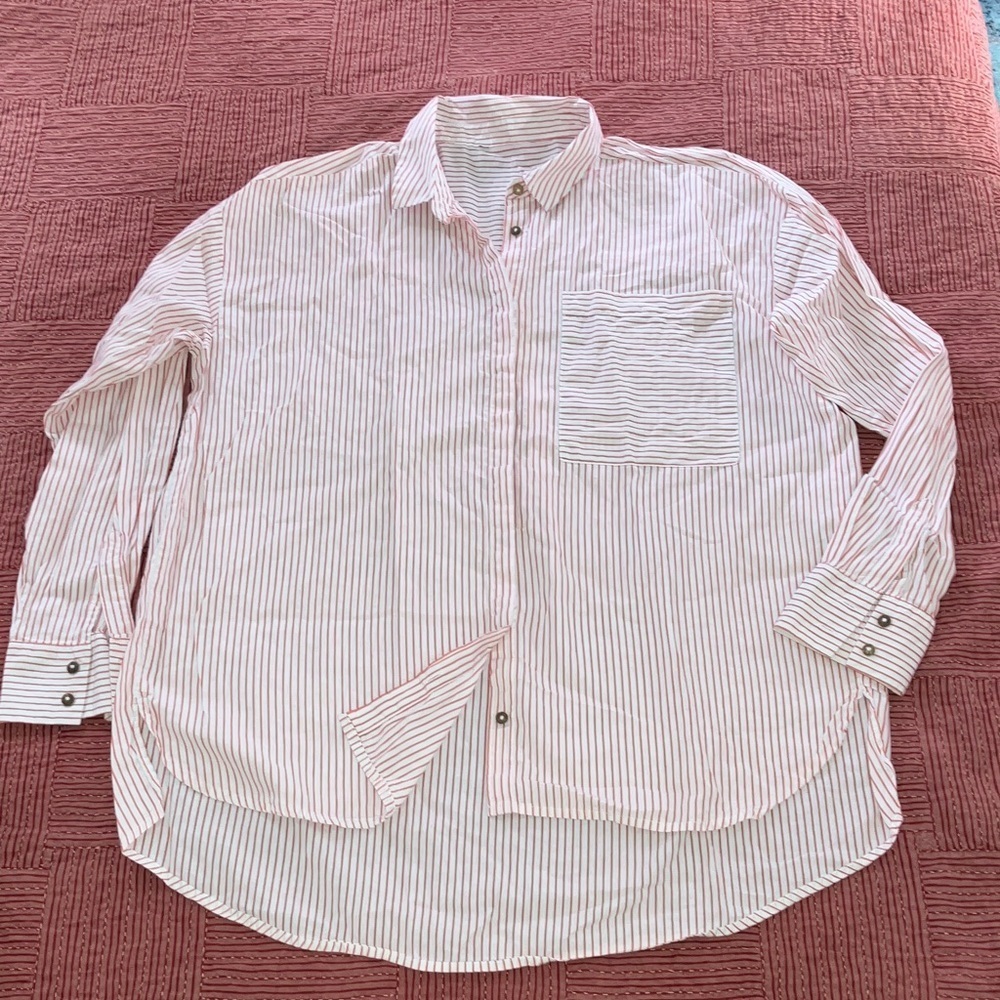 ONLY brand Striped Men's Shirt size 42 uk 14 White and red